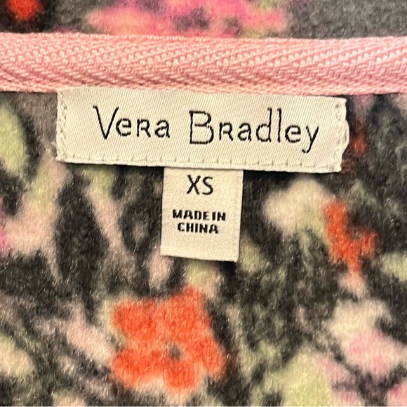 Vera Bradley women’s floral‎ snap collar quarter button fleece sweatshirt sz XS - Picture 4 of 6